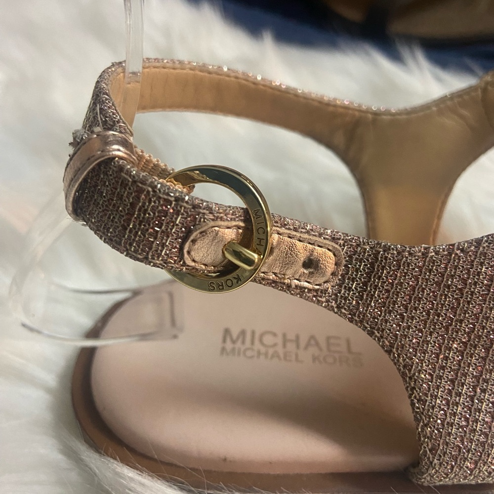 Michael Kors Gold Sparkle Sandals - Picture 6 of 9